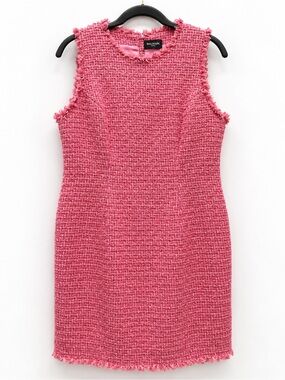 Balmain Flared Tweed Dress Pink Mini Dress